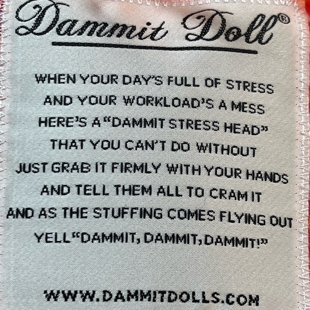 Dammit Doll "Stress Head" Stress Relief Doll - Picture 3 of 5